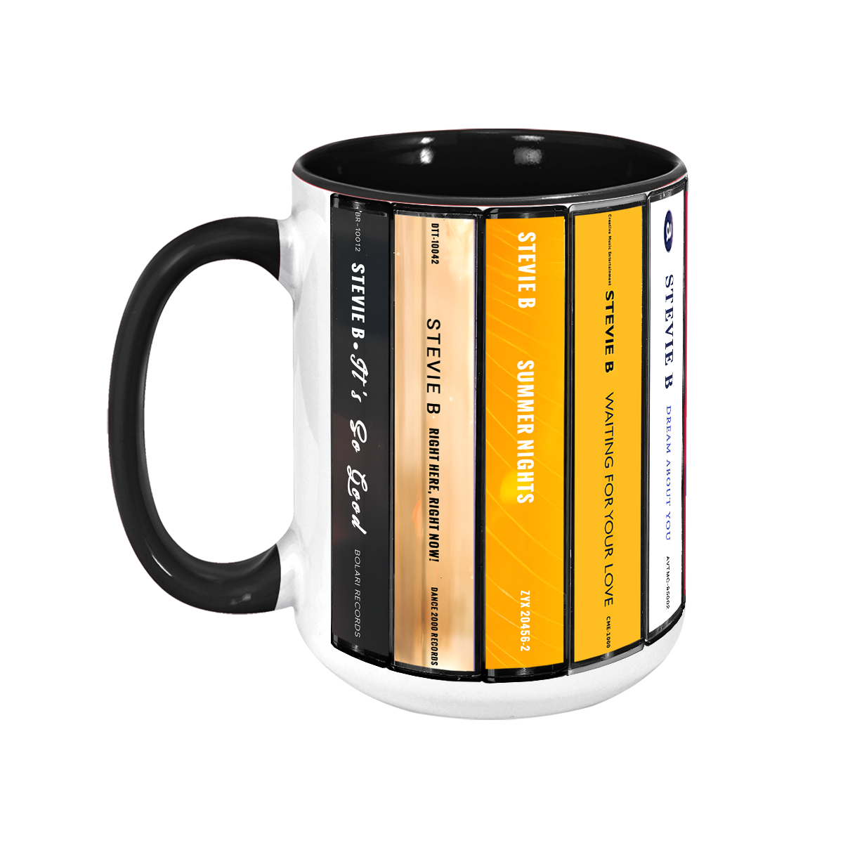 Stevie B Albums Cassette Collection Retro Accent Mug