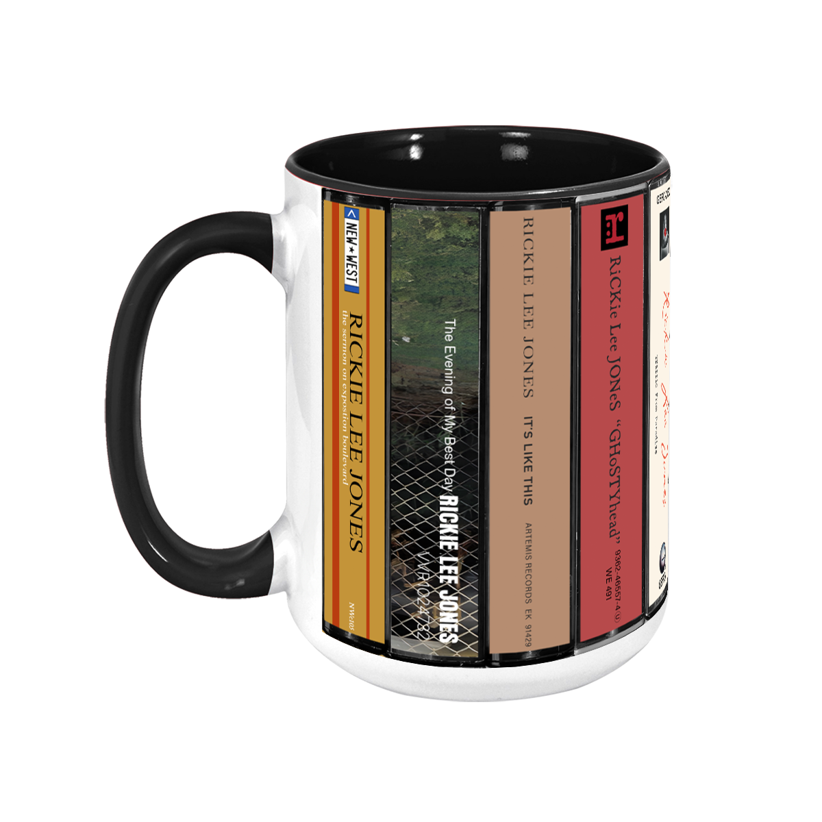 Rickie Lee Jones Albums Cassette Collection Retro Accent Mug