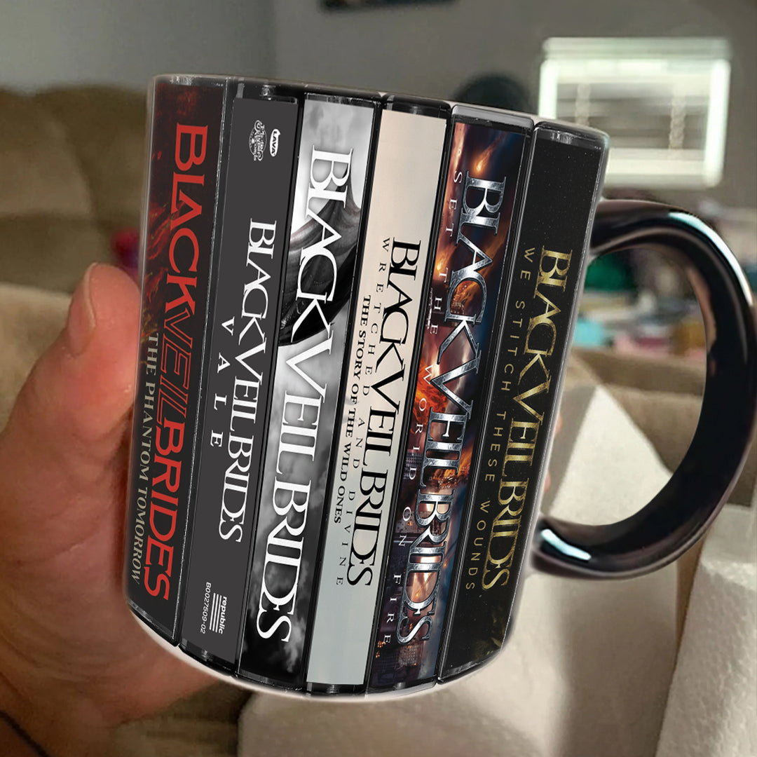 Black Veil Brides Albums Cassette Collection Retro Accent Mug