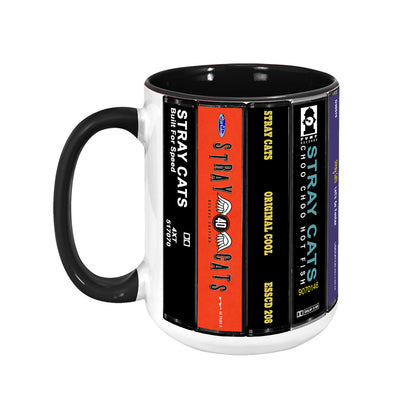 Stray Cats Albums Cassette Collection Retro Accent Mug