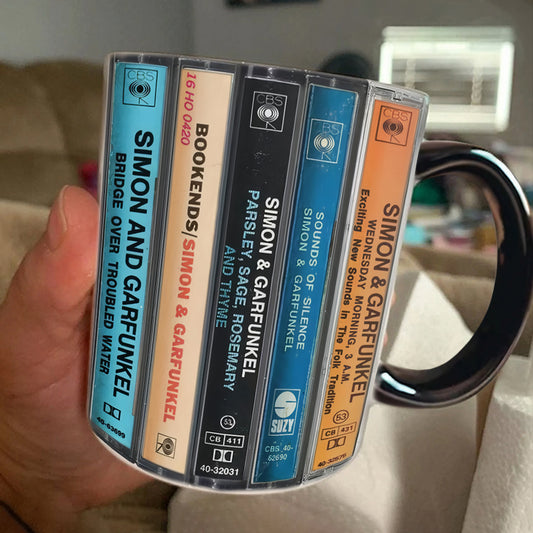 Simon & Garfunkel Albums Cassette Retro Collection Accent Mug