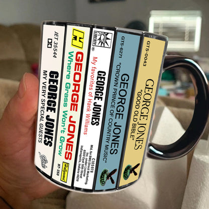 George Jones Albums Cassette Retro Collection Accent Mug