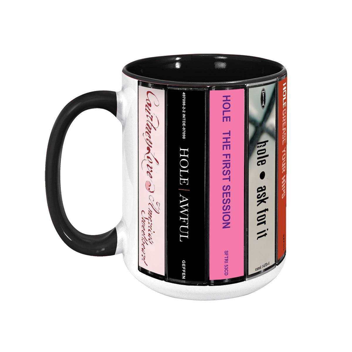 Courtney Love and Hole Albums Cassette Collection Retro Accent Mug