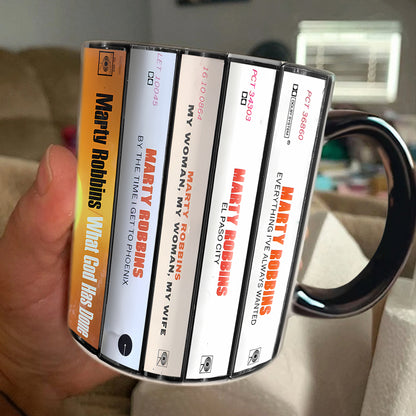 Marty Robbins Albums Cassette Collection Retro Accent Mug