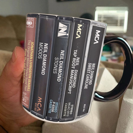 Neil Diamond Albums Cassette Retro Collection Accent Mug
