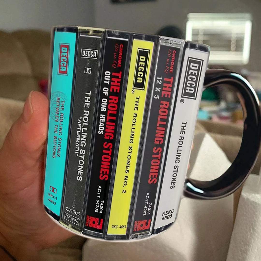 Rolling Stones Albums Cassette Retro Collection Accent Mug