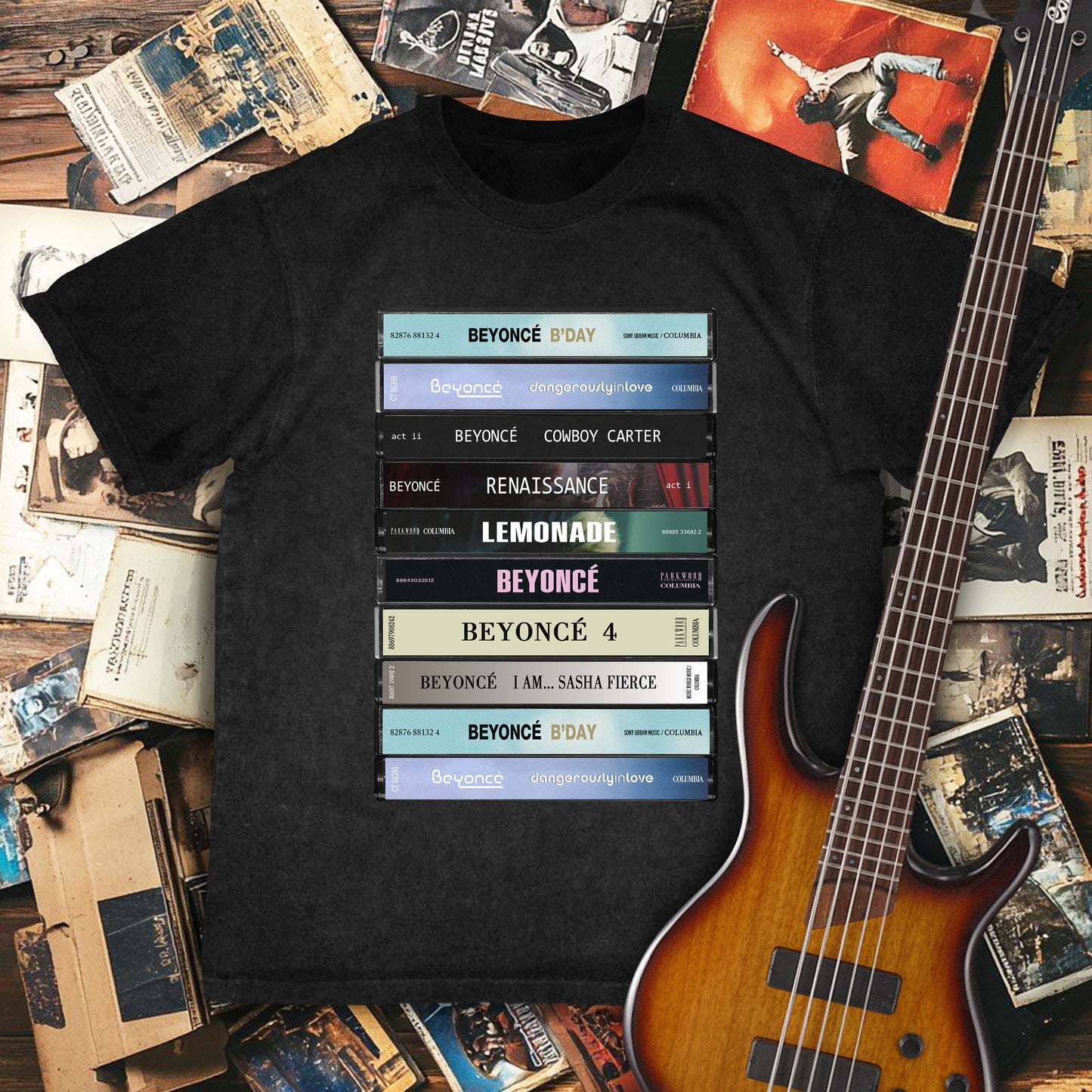 Beyoncé Albums Cassette Retro Collection Premium Unisex T-Shirt