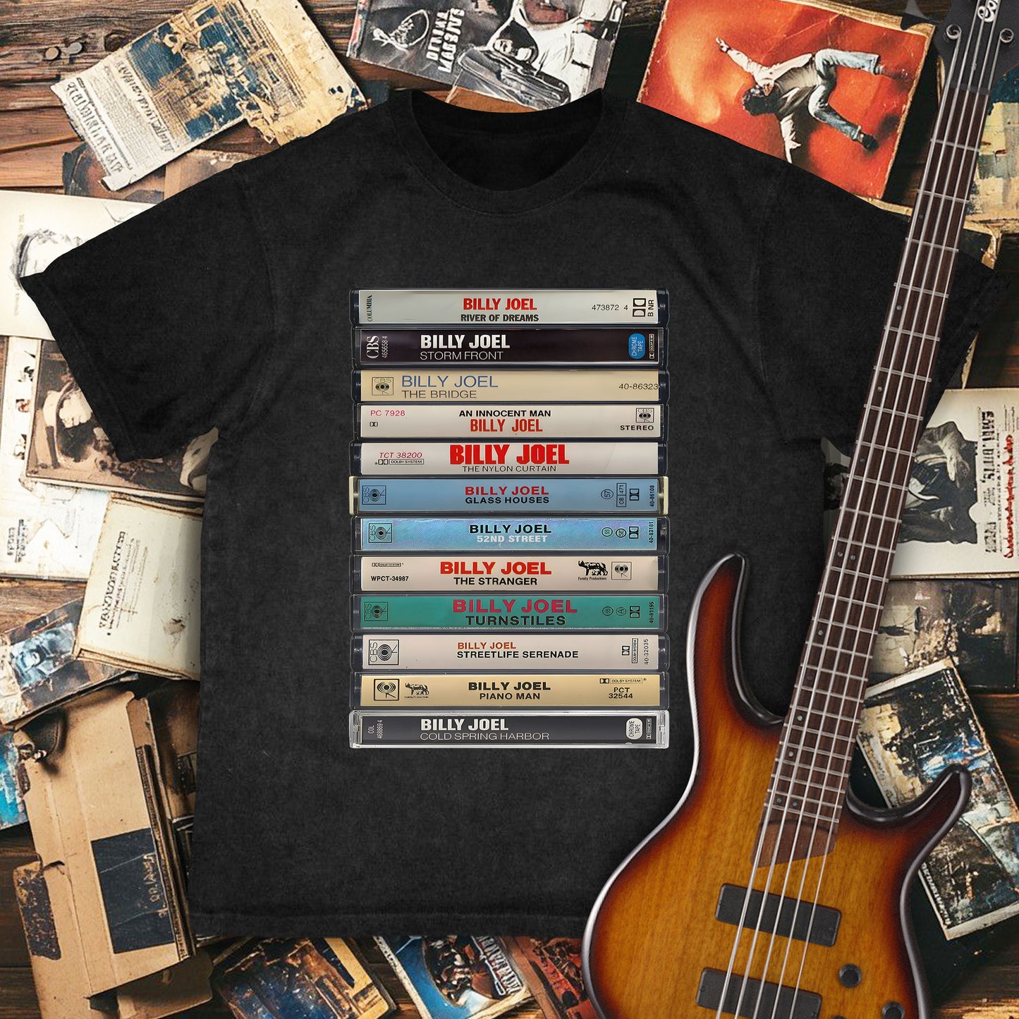 Billy Joel Albums Cassette Retro Collection Premium Unisex T-Shirt