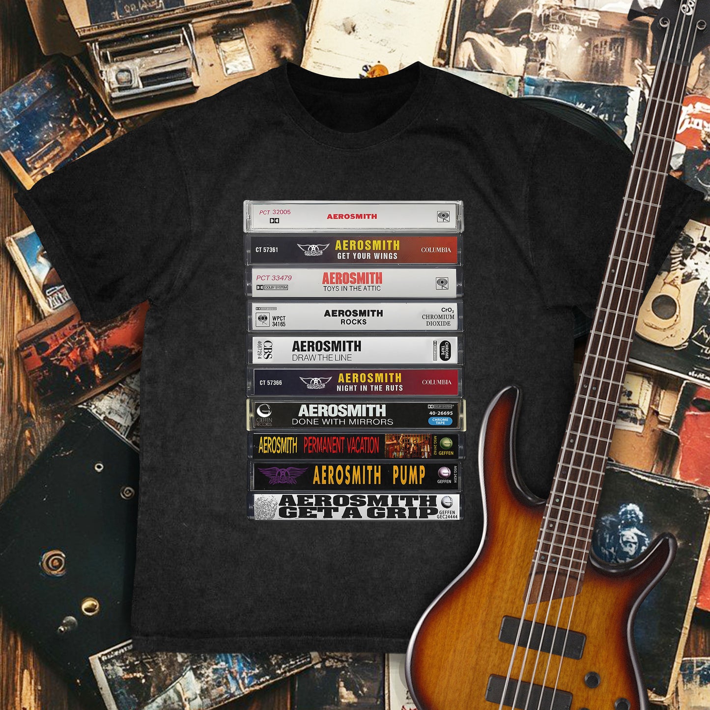 Aerosmith Albums Cassette Retro Collection Premium Unisex T-Shirt
