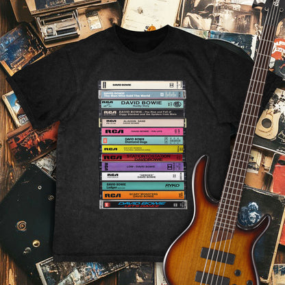 David Bowie Albums Cassette Retro Collection Premium Unisex T-Shirt