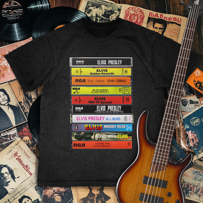 Elvis Presley Albums Cassette Retro Collection Premium Unisex T-Shirt