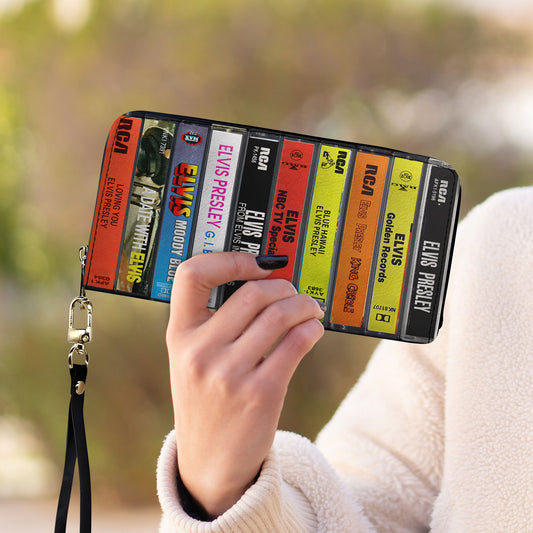 Elvis Presley Albums Cassette Vintage Leather Long Wallet