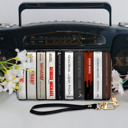 George Micheal Albums Cassette Vintage Leather Long Wallet