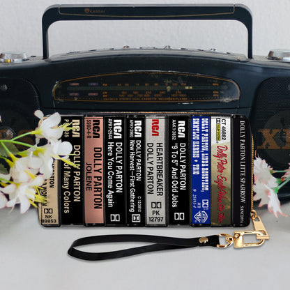 Dolly Parton Albums Cassette Vintage Leather Long Wallet
