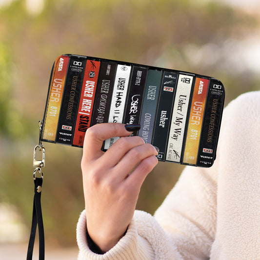Usher Albums Cassette Vintage Leather Long Wallet