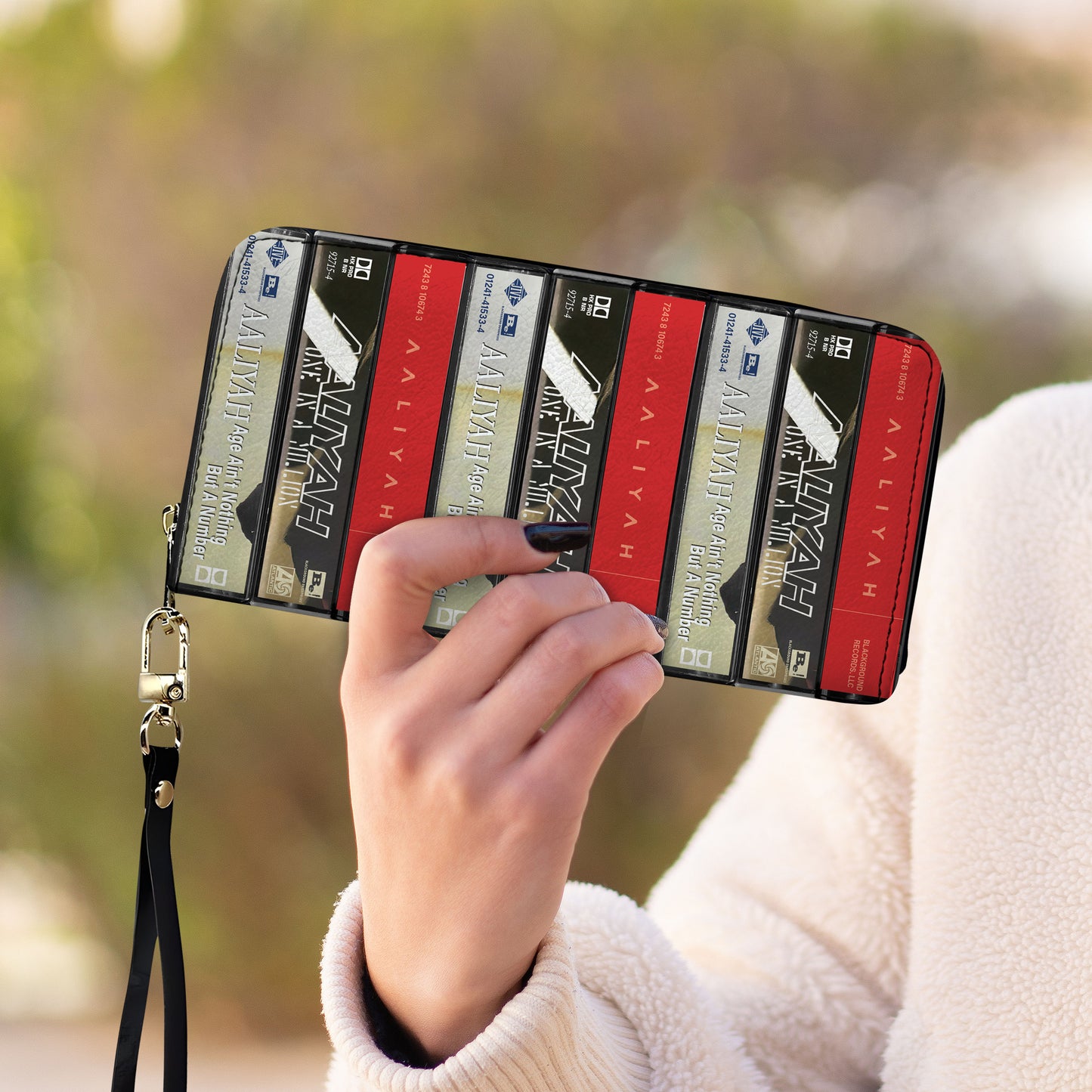 Aaliyah Albums Cassette Vintage Leather Long Wallet
