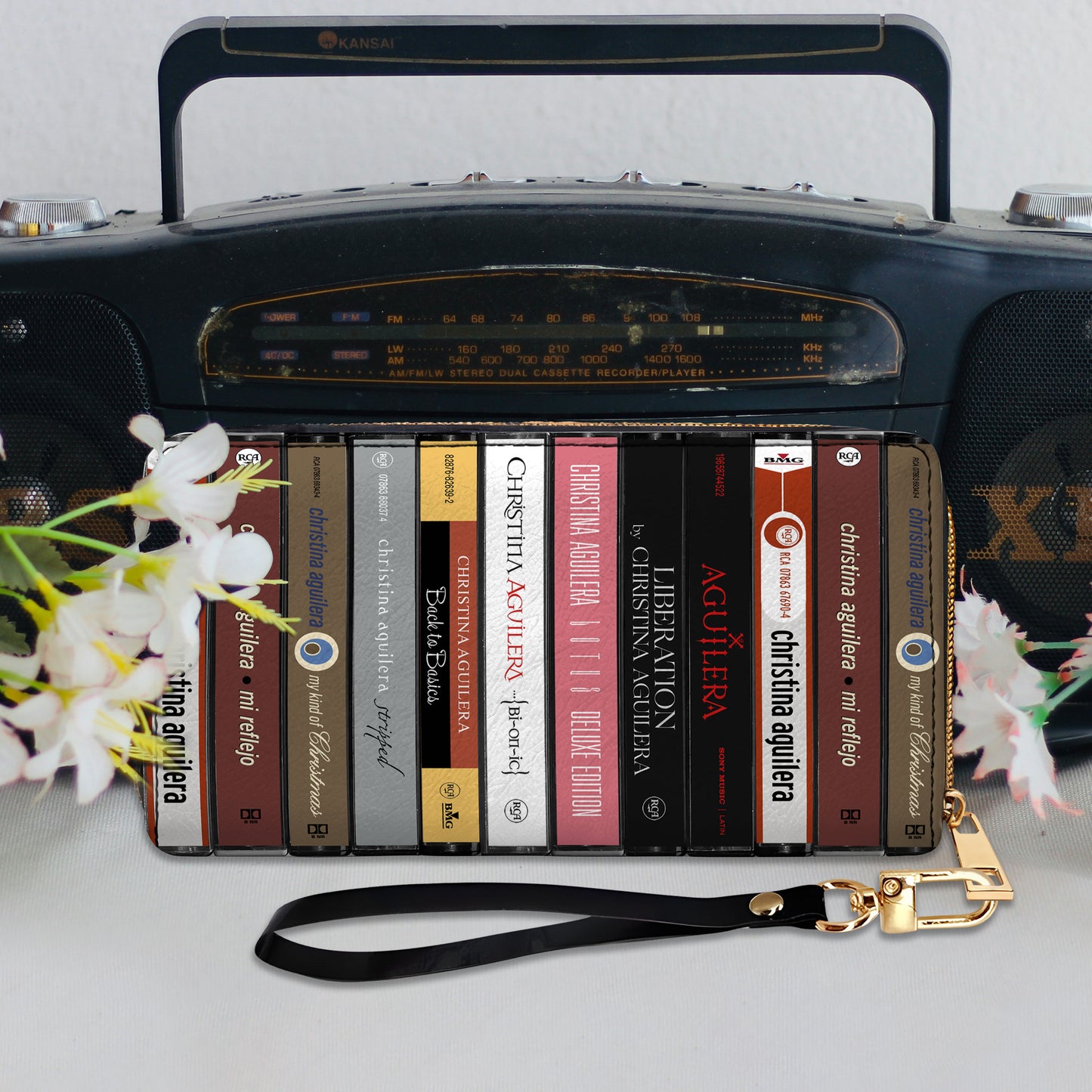 Christina Aguilera Albums Cassette Vintage Leather Long Wallet