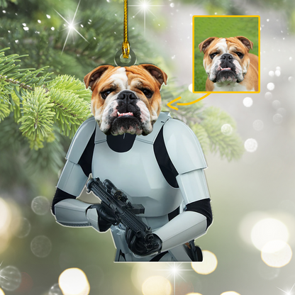 Custom Pet Photo Stormtrooper Funny Christmas Ornament for Pet Lovers