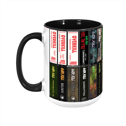 Overkill Albums Cassette Collection Retro Accent Edge-to-Edge Printed Mug