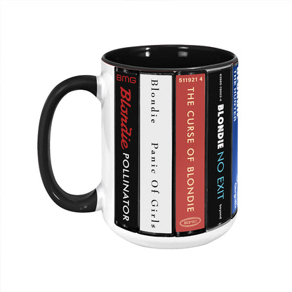 Blondie Albums Cassette Collection Retro Accent Edge-to-Edge Printed Mug