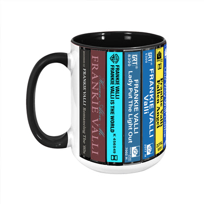 Frankie Valli Albums Cassette Collection Retro Accent Edge-to-Edge Printed Mug