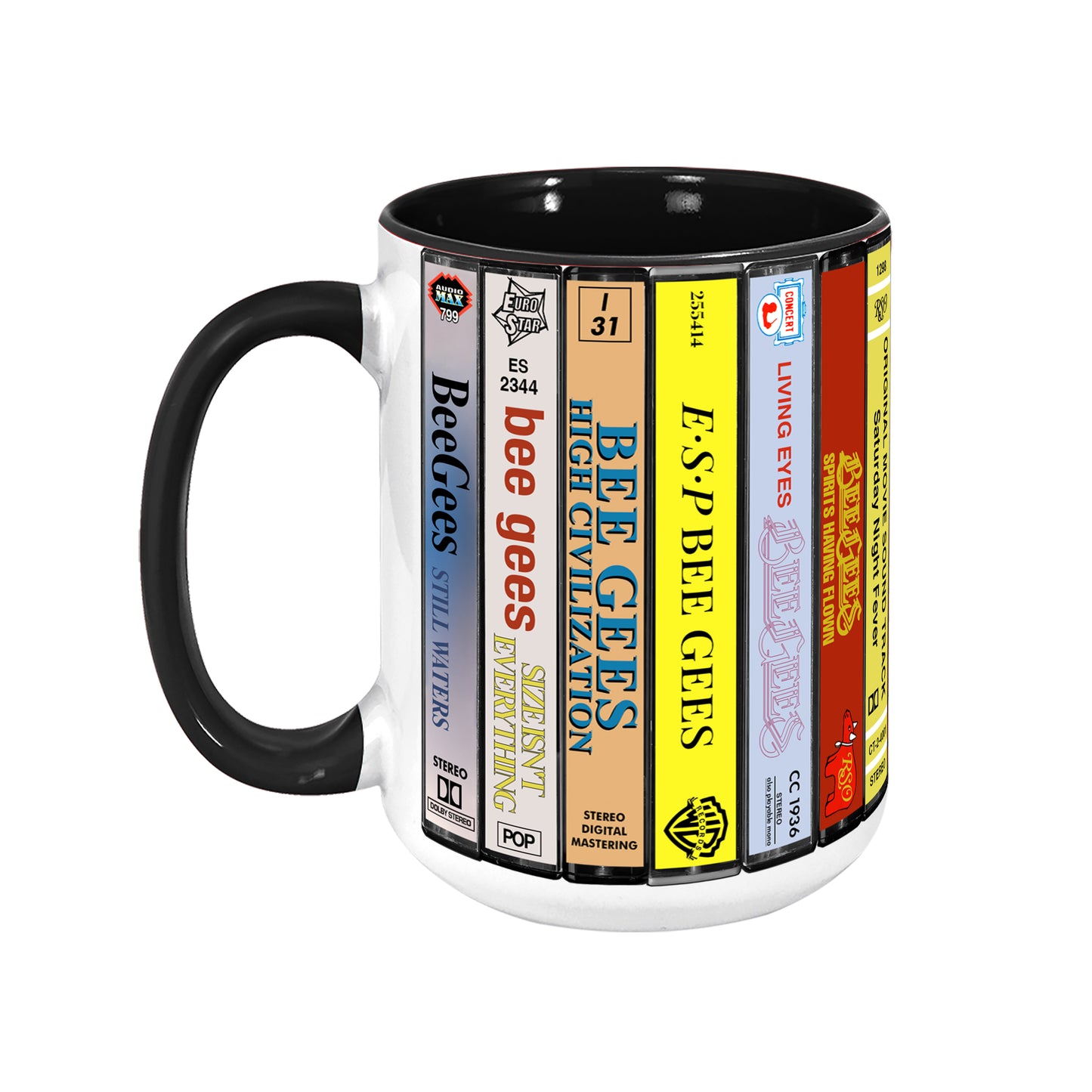 Bee Gees Albums Cassette Collection Accent Mug - New Version
