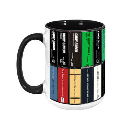 Carly Simon Albums Cassette Collection Retro Accent Edge-to-Edge Printed Mug