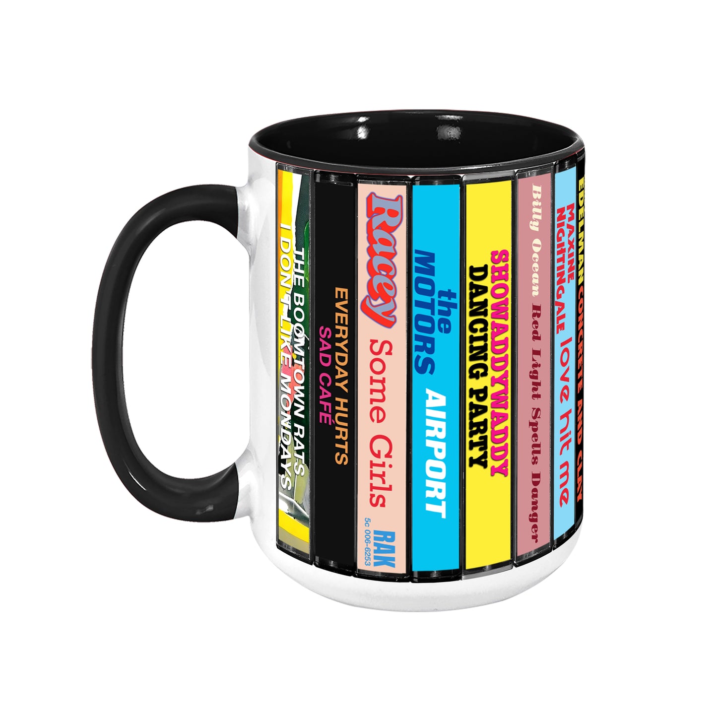 UK Pop Hits: More 70s Albums Cassette Collection Retro Accent Edge-to-Edge Printed Mug