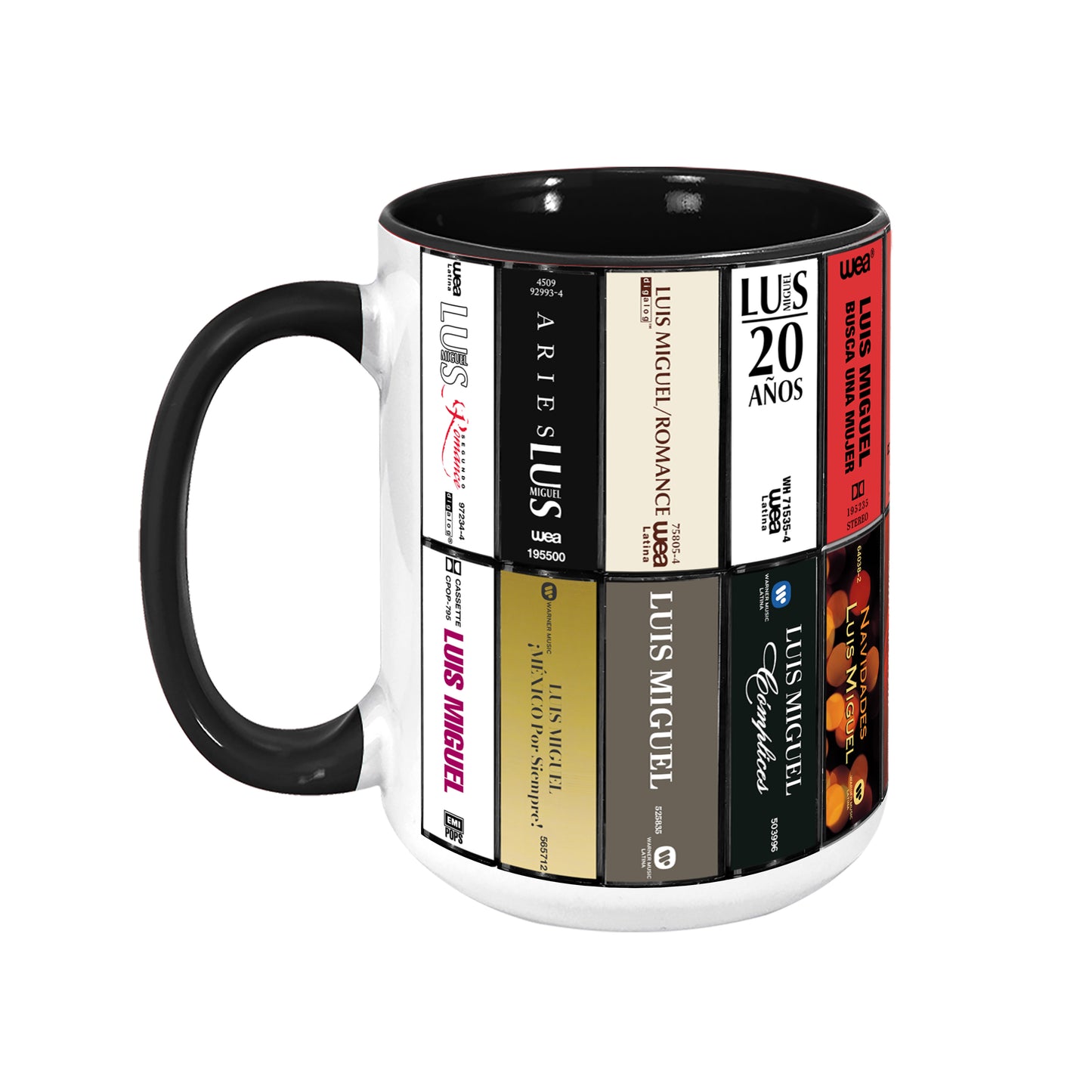 Luis Miguel Albums Cassette Collection Retro Accent Edge-to-Edge Printed Mug