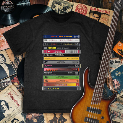 Queen Albums Cassette Retro Collection Premium Unisex T-Shirt