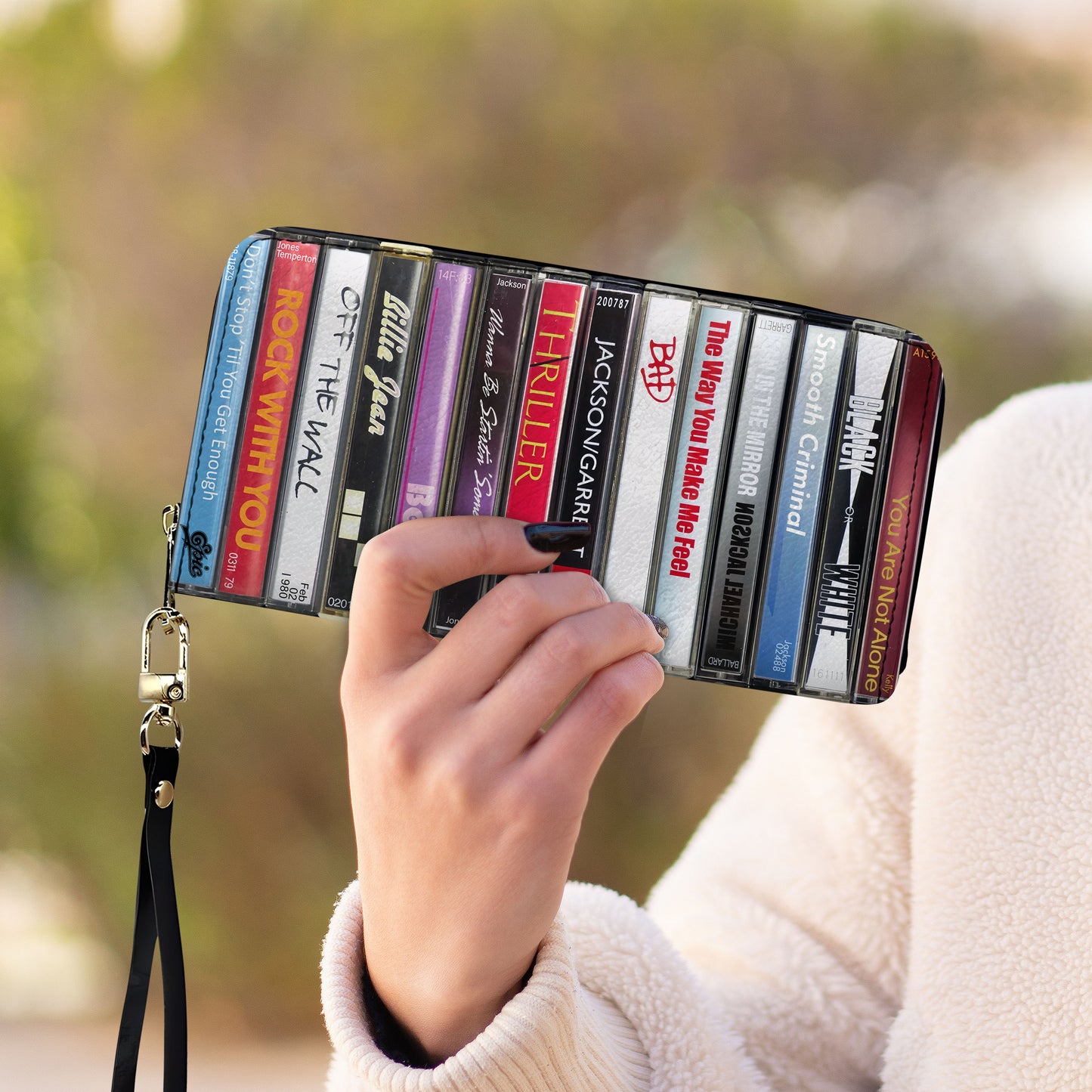 Michael Jackson Albums Cassette Vintage Leather Long Wallet