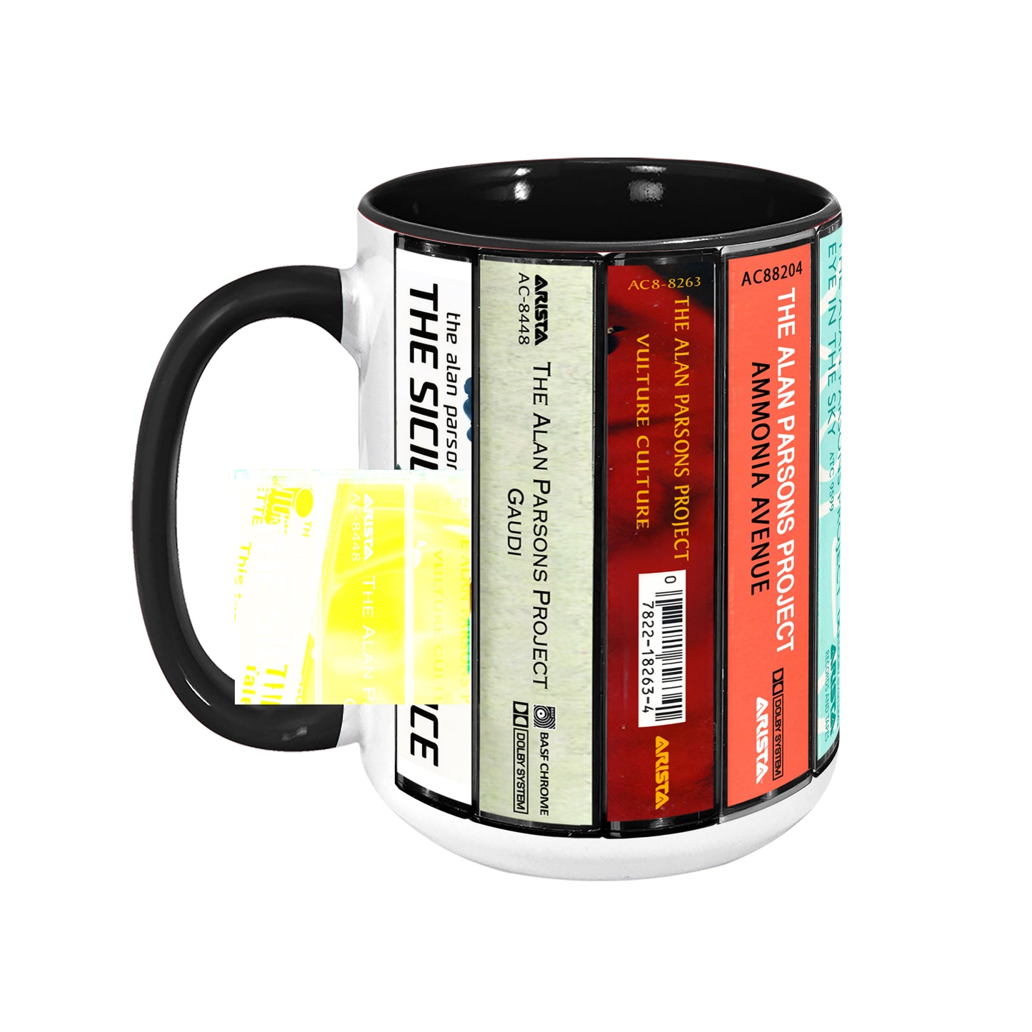 The Alan Parsons Project Albums Cassette Collection Retro Accent Edge-to-Edge Printed Mug