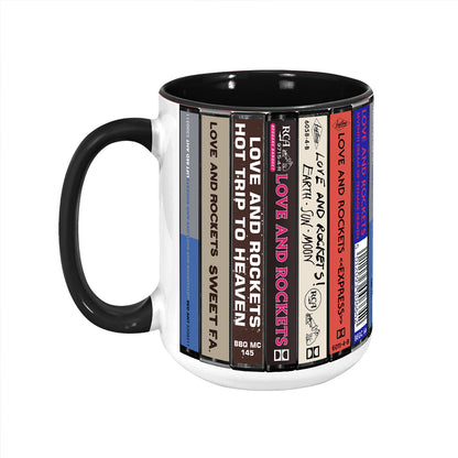Love and Rockets Albums Cassette Collection Retro Accent Edge-to-Edge Printed Mug