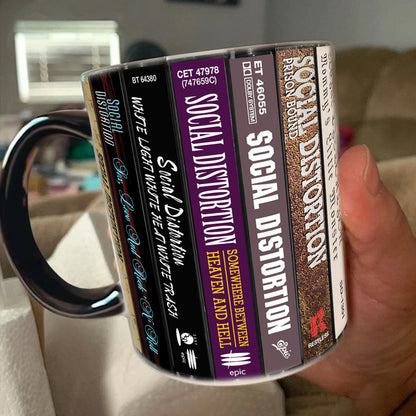 Social Distortion Albums Cassette Collection Retro Accent Edge-to-Edge Printed Mug