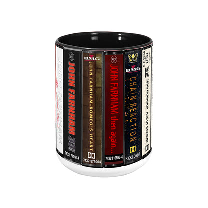 John Farnham Albums Cassette Collection Retro Accent Mug