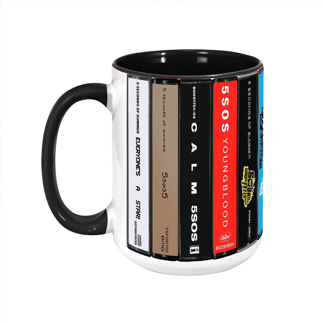 5 Seconds of Summer Albums Cassette Collection Retro Accent Mug