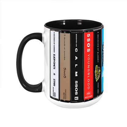 5 Seconds of Summer Albums Cassette Collection Retro Accent Mug