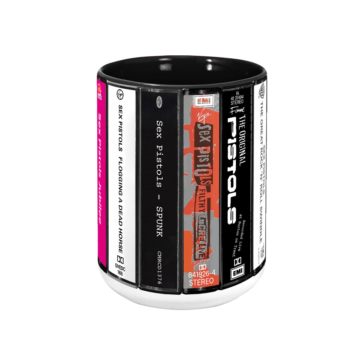 Sex Pistols Albums Cassette Collection Retro Accent Mug