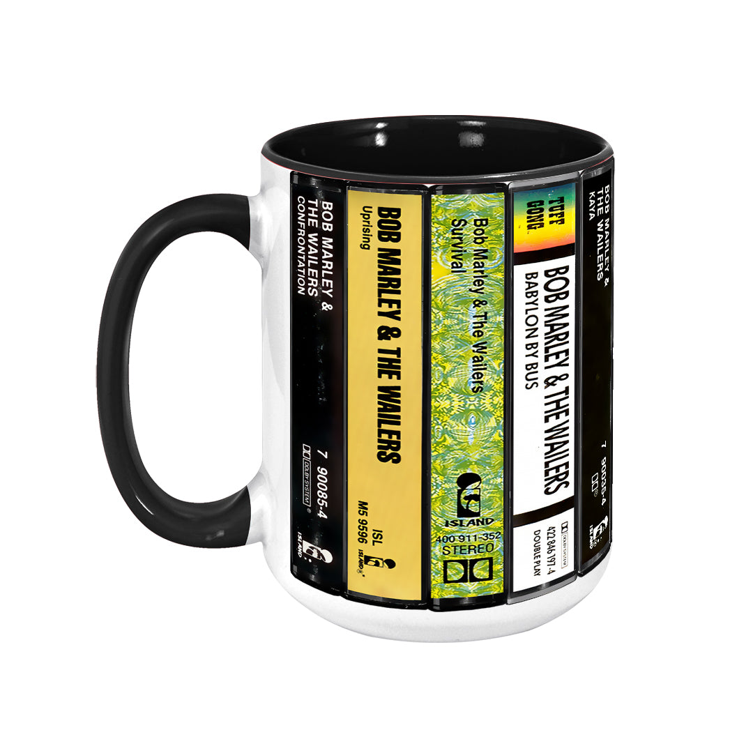 Bob Marley Albums Cassette Collection Retro Accent Edge-to-Edge Printed Mug