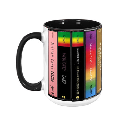 Mariah Carey Albums Cassette Collection Retro Accent Mug