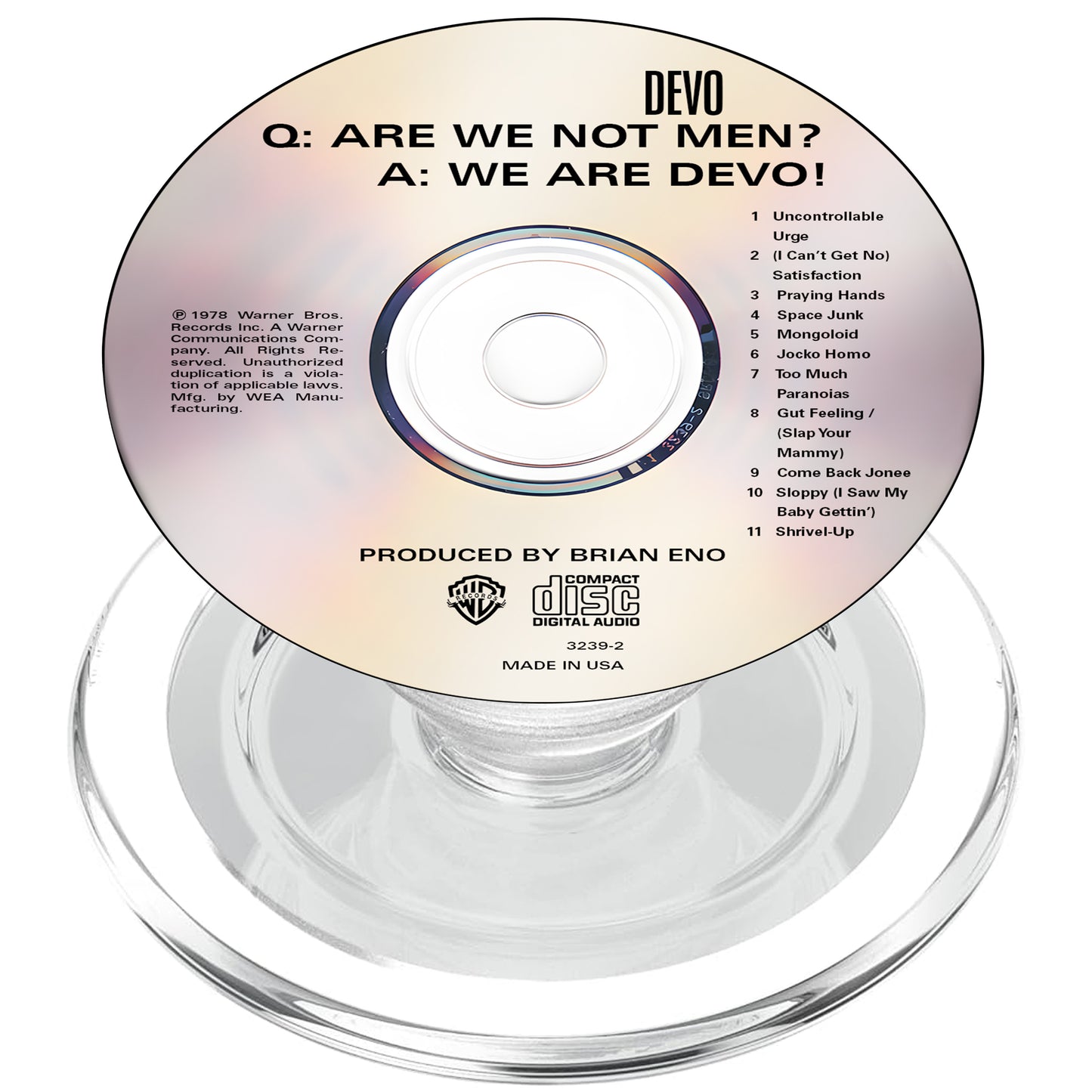 Q. Are We Not Men? A: We Are Devo! CD Magnetic Phone Grip - Devo