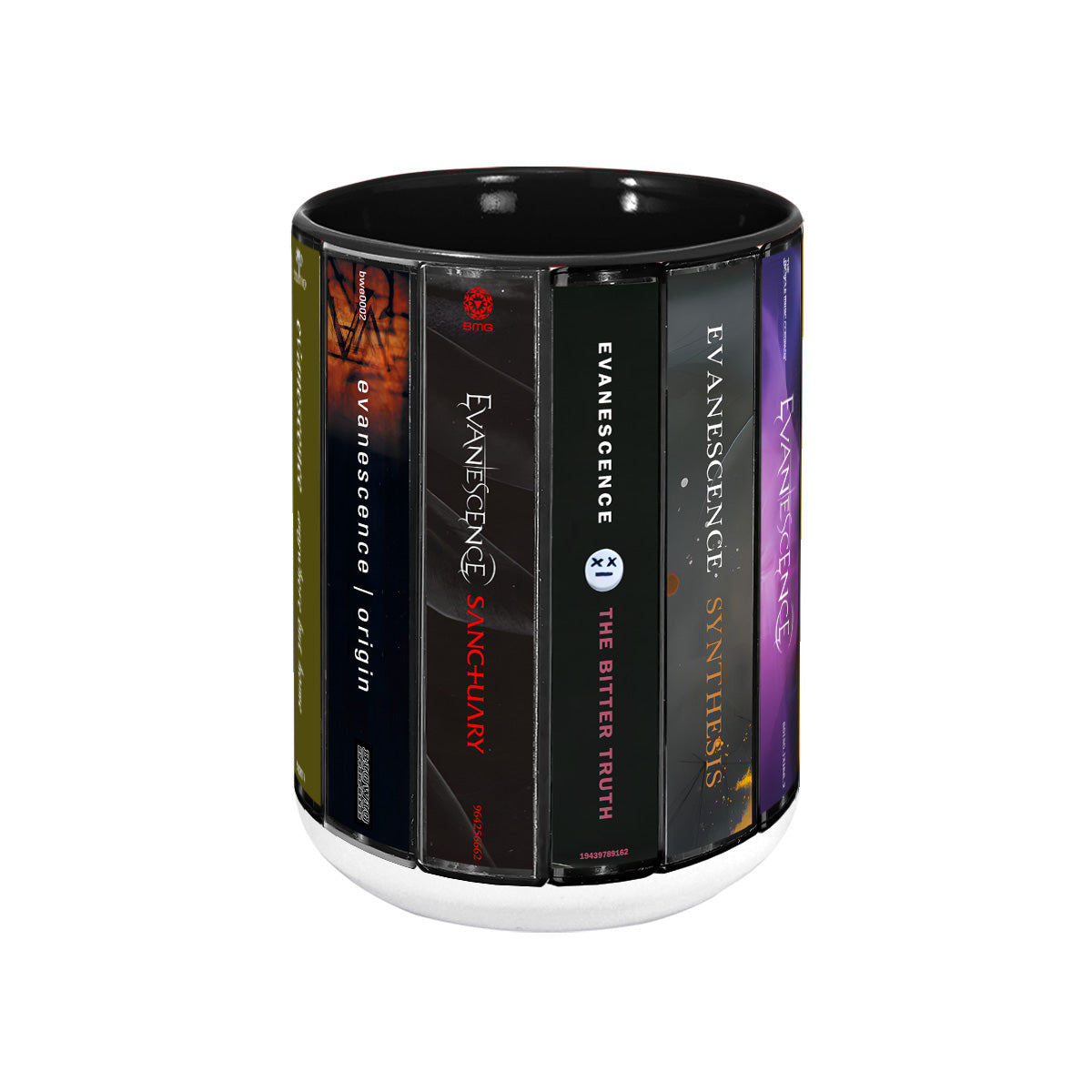 Evanescence Albums Cassette Collection Retro Accent Edge-to-Edge Printed Mug
