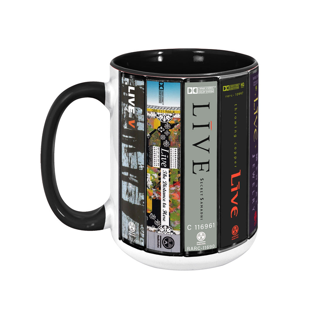 Live Albums Cassette Collection Retro Accent Mug