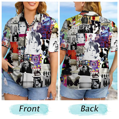 U2 Albums Covers Collage Unisex Hawaiian Shirt