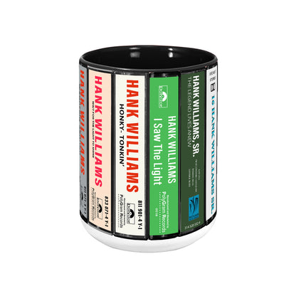 Hank Williams Albums Cassette Collection Retro Accent Mug