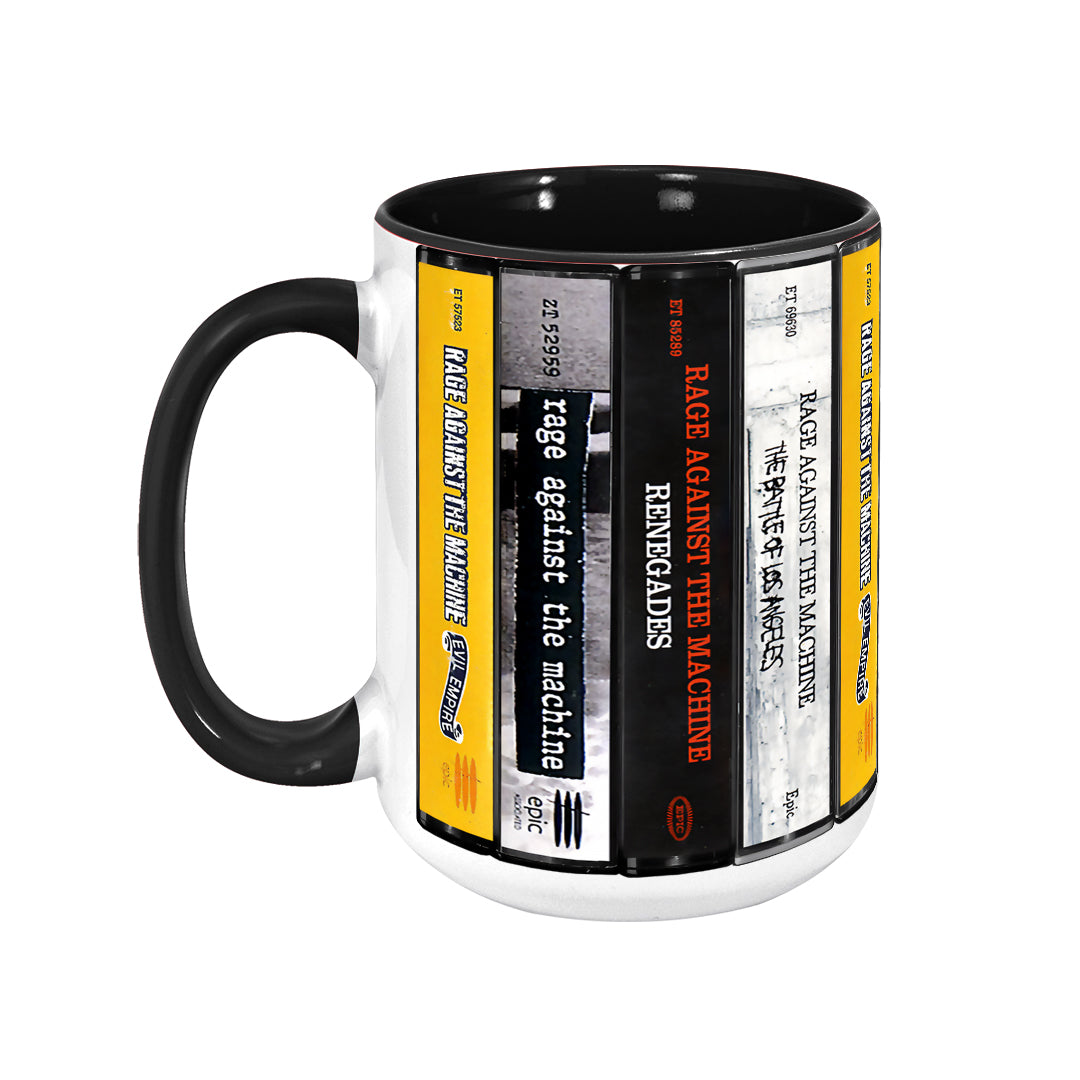 Rage Against The Machine Albums Cassette Collection Retro Accent Edge-to-Edge Printed Mug