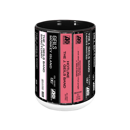 The J. Geils Band Albums Cassette Collection Retro Accent Mug
