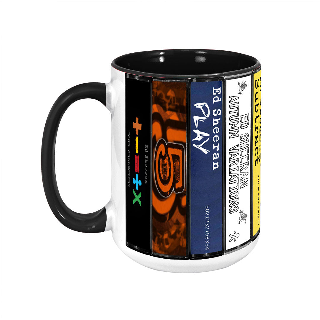 Ed Sheeran Albums Cassette Collection Retro Accent Mug