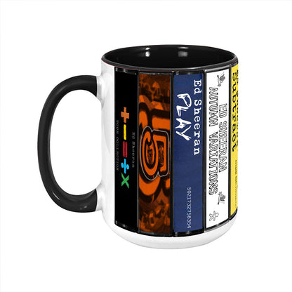 Ed Sheeran Albums Cassette Collection Retro Accent Mug