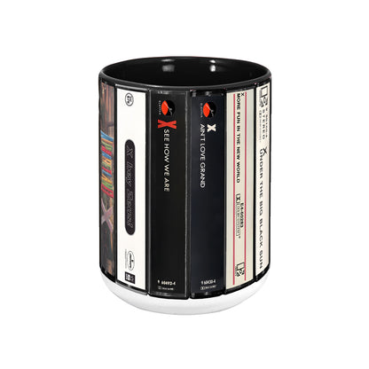X Albums Cassette Collection Retro Accent Mug